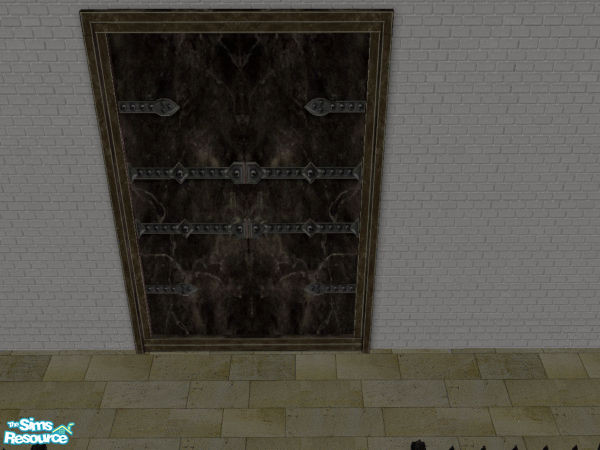 Sims 2 — Open Sesame Black Marble Door by Eboluh — Open Sesame black marble recolour. Perfect for your dungeon, castle or