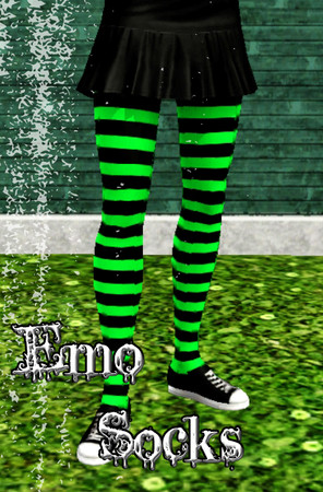 Sims 3 — Emo Socks by barbara93 — Emo Socks(green) by barbara93