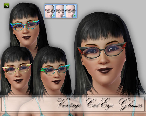 Sims 3 — CD_Vintage Cateye Glasses by TSR Archive — Vintage CatEye glasses for females only, I have left the default