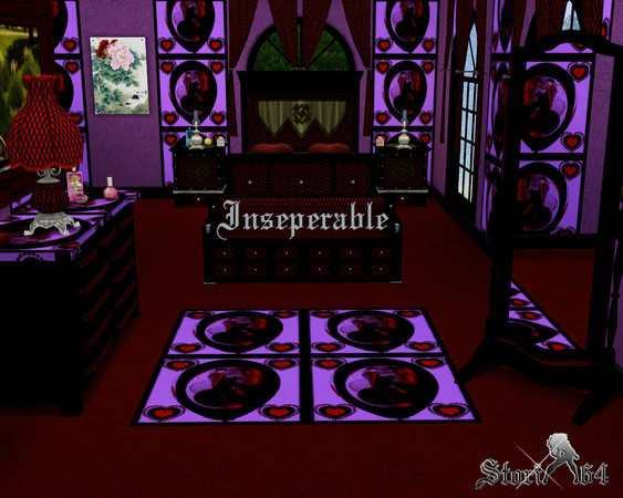 Sims 3 — Inseperable by stori_64 — A couple in love, inside of a balloon. Use on entire wall, one or
