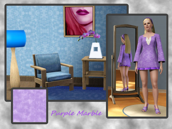 Sims 3 — Purple Marble by mensure — Cloudy purple fabric
