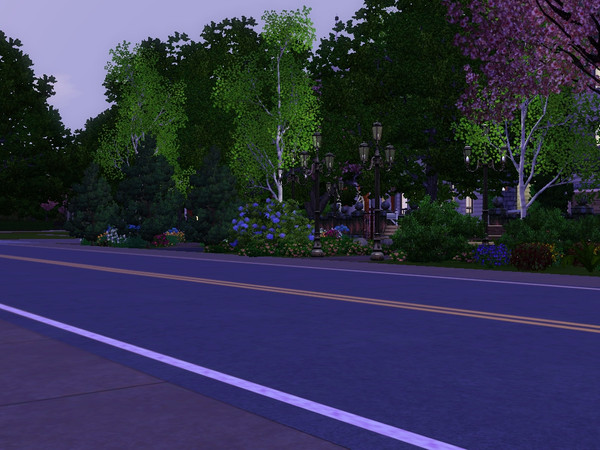 Sims 3 — Riverwalk Square Park by liberty — Riverwalk Square Park Is right in front of the Riverview Square property's.