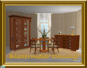 Sims 2 — Biedermeier Dining by ShinoKCR — Biedermeier (1820 - 1895) Set contains Diningtable, Diningchair, Sideboard,