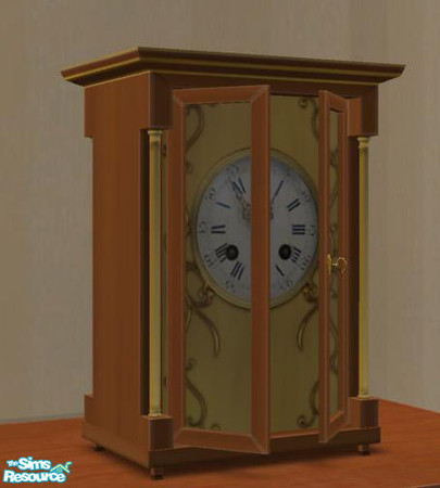 Sims 2 — Biedermeier Bedroom - deco tableclock wood by ShinoKCR — 