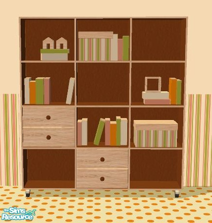 Sims 2 — TC 147 Kelly Bedroom - Bookcase by susilein — Part of my recolor of the Kelly bedroom from Sims 2 Play.