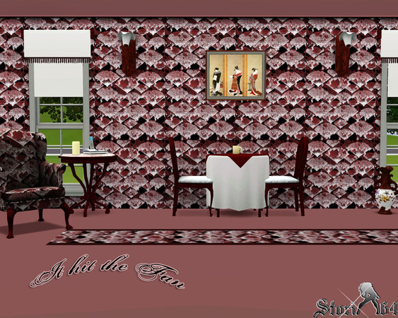 Sims 3 — It Hit the Fan by stori_64 — Metaphoric blotching on a group of fans