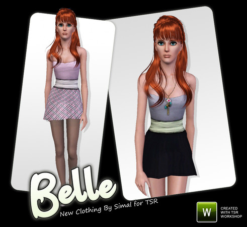 Sims 3 — Belle by simal10 — New edited dress mesh and 2 styles. Both have 3 recolorable palettes. Have fun. This DOESN'T