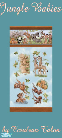 Sims 2 — Jungle Babies - Wallpaper by Cerulean Talon — Any little Sims girl or boy would love to live with these wild