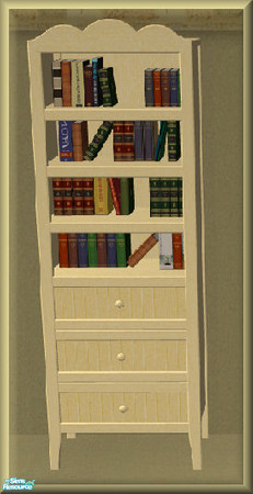 Sims 2 — NK Hansen Kid Room - Bookcase by MoMama — A bookcase in light yellow wood for sharpening those skills.