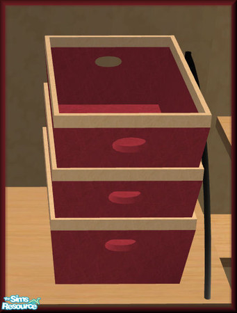 Sims 2 — NK STUD Items Wine - Stackable Basket by MoMama — A stackable basket in wine with a contrasting pale rim.