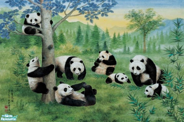 Sims 2 — Pandamonium Mural  by sadie7684 — A wall mural for your sims, can be found under wallpaper.