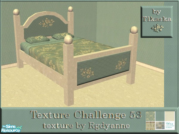 Sims 2 — TC53 Ahme's Bedroom - Bed Frame by tlkaska — This soft mint-green and cream bedroom was designed for Texture