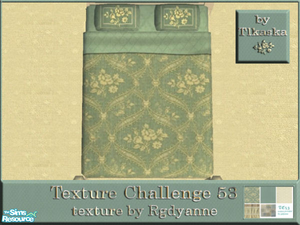 Sims 2 — TC53 Ahme's Bedroom - Bedding by tlkaska — This soft mint-green and cream bedroom was designed for Texture