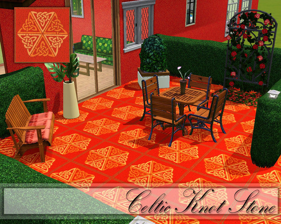 Sims 3 — CD_Celtic Knot Stone by TSR Archive — Traditional Celtic Knot on this stone tile, for patios and paths. Original