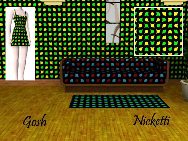 Sims 3 — Gosh by nicketti — Op art pattern, abstract, 2 colors, TSRAA yes
