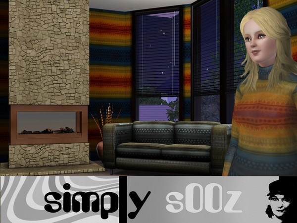 Sims 3 — Simply Rainbow by s00z — A multicoloured stripe knitted fabric.