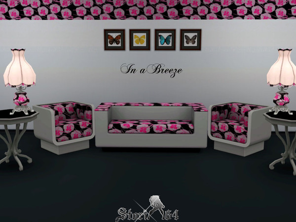 Sims 3 — In a Breeze by stori_64 — This pattern consists of flowers and stems with the affect of blowing in the wind.
