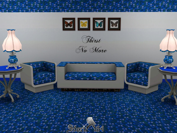 Sims 3 — Thirst No More by stori_64 — Somewhat metaphoric, this pattern combines water drops and flowers. Can be applied