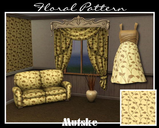 Sims 3 — Floral Pattern 35 by Mutske — 2 recolorable pallet