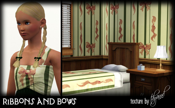 Sims 3 — Ribbons and Bows *Fixed* by tdyannd — A very country pattern for little girls.
