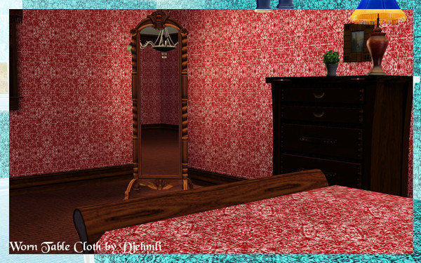 Sims 3 — Djem_Worn Tablecloth Fabric by djehmli — A pattern reminiscent of a worn plastic tablecloth that my Grandmother