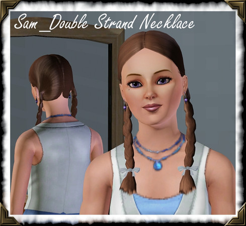 Sims 3 — Sam_Double Strand Necklace by frisbud — Made by request in the TSR forums. Can be worn with any outfit. This has