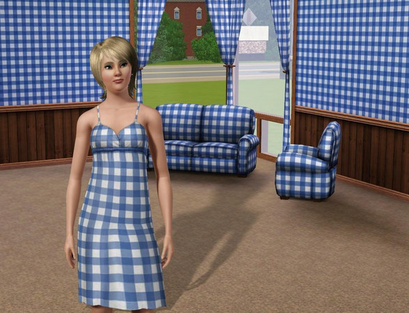 Sims 3 — Gingham V1 by Tabeetha — a country check gingham fabric with 2 editable colors