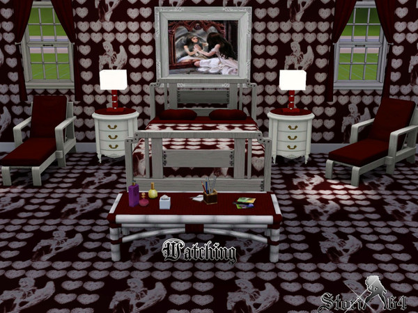 Sims 3 — Watching by stori_64 — An angel posed as if watching, surrounded by hearts