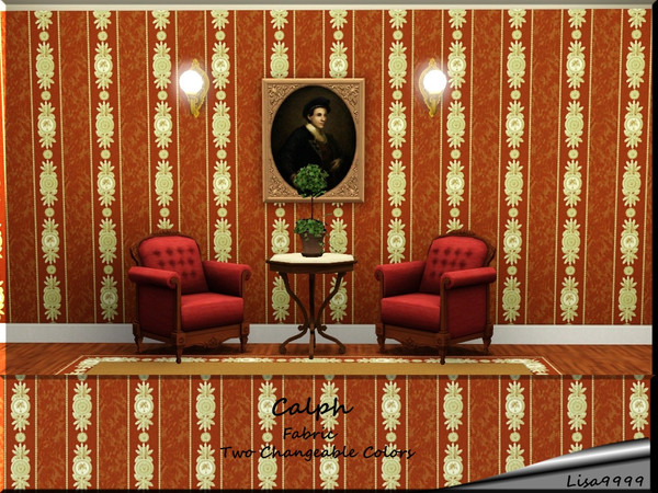 Sims 3 — Calph by lisa9999 — A damask with tropical medalions. Two changeable colors. Lisa9999