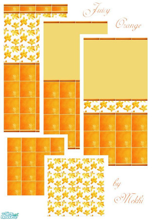 Sims 2 — Juicy Orange by Mekhi — Second part of my Beach Party series :) Three tiled walls and two matching floors in