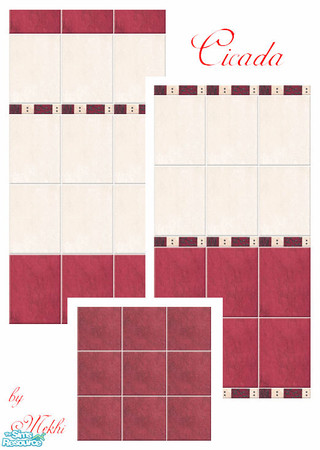 Sims 2 — Cicada by Mekhi — Two tiled walls and one floor for your sims' homes, enjoy!