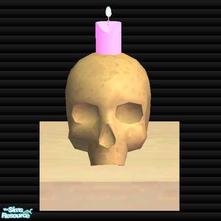 Sims 2 — Candle set VII-Skulls-Pink candle recolor by Paleoanth — Skull candles that are perfect for your mad scientist,