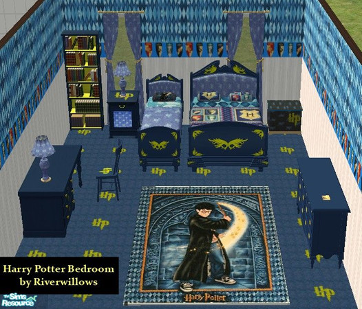 Sims 2 — Harry Potter Bedroom by Riverwillows — Great bedroom for the kids. Features 2 choices of bedding, and even Book
