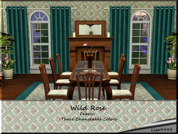 Sims 3 — Wild Rose by lisa9999 — Floral squares.Three changeable colors.Lisa9999