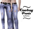 Sims 3 — Cowboy Pants by Lorieen by Lorieen — Hello! This is a cowboy style pants with two recolorable parts: the pants