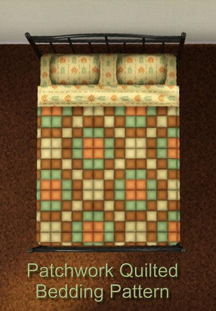 Sims 3 — Patchwork Quilt Bedding Pattern V3 by Tabeetha — patchwork quilt pattern - 3 colors