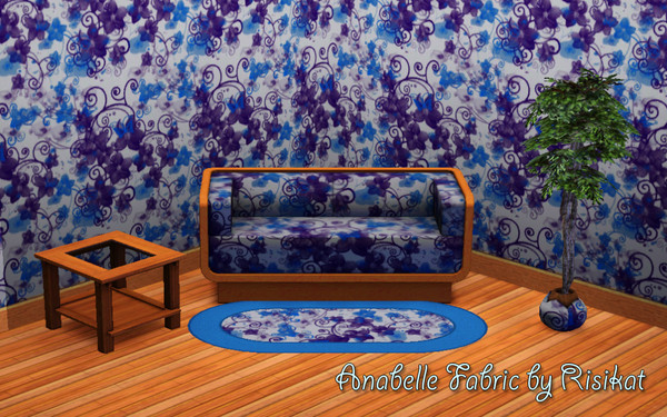 Sims 3 — Annabelle Fabric by risikat — Lovely feminine floral fabric with butterflies