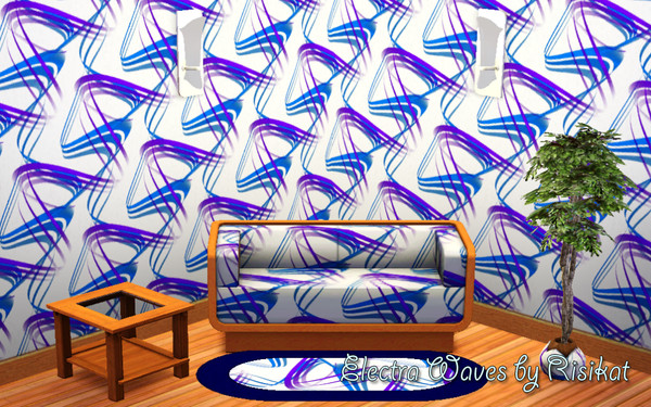 Sims 3 — Electra Waves by risikat — Contemporary waved pattern for TS3 -- funky and playful.