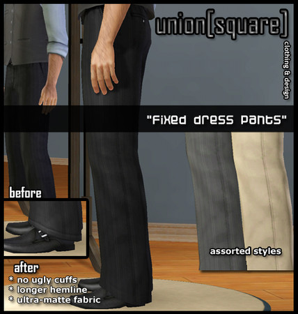 Sims 3 — Union Square for Men: Fixed Pants by annadg82 — --- union[ [square] clothing &amp; design --- Just like