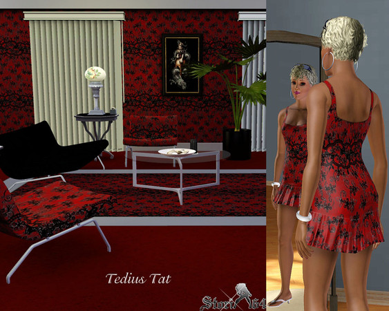 Sims 3 — Tedius Tat by stori_64 — Beautiful lacey floral print. Sure to please. The hair on my model can be obtained at