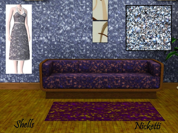 Sims 3 — Shells by nicketti — Cluster shell pattern, used on my Shell Cottage made for Bill Weasley &amp;amp;amp;amp;