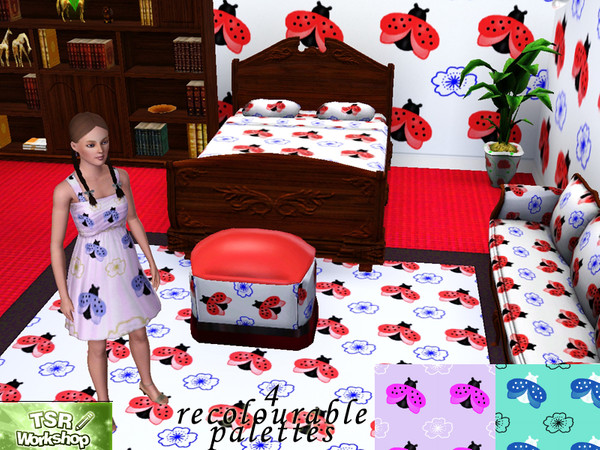 Sims 3 — Dotty Ladybug Medium by leiaann — An elegant yet playful pattern, this simple design features ladybugs and