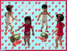 Sims 2 — Watermelon Delight by mom_of2boyz — Two new sets for Toddler Girls. Set 1 is a red tshirt with a watermelon