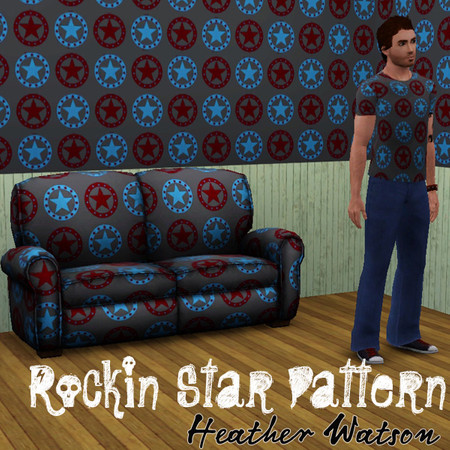 Sims 3 — Star Circle Pattern by hwphoto — Simple pattern with stars inside circles. Has a "rock star" feel to