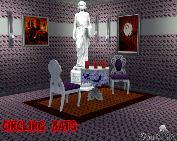 Sims 3 — Circling Bats by stori_64 — pattern with halloween goodies