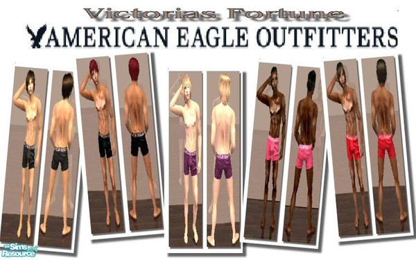 Sims 2 — VF American Eagle Boxer-Brief Collection by fortunecookie1 — Here are five new boxer briefs for your male sims