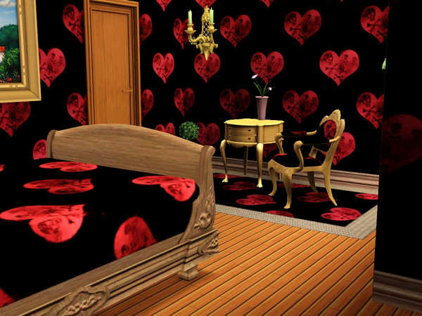 Sims 3 — hearts and skulls pattern by anahirocio — hearts and skulls pattern