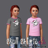 Sims 3 — Skull Tees for Girls by hwphoto — Cute skull shirts for girls. 1 graphic, 2 color variations. The graphic was