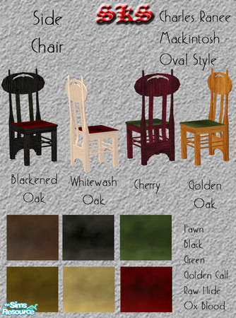 Sims 2 — Mackintosh Oval Style set - Dining Side Chair by 71robert13 — A shorter version of the famous Charles Ranee