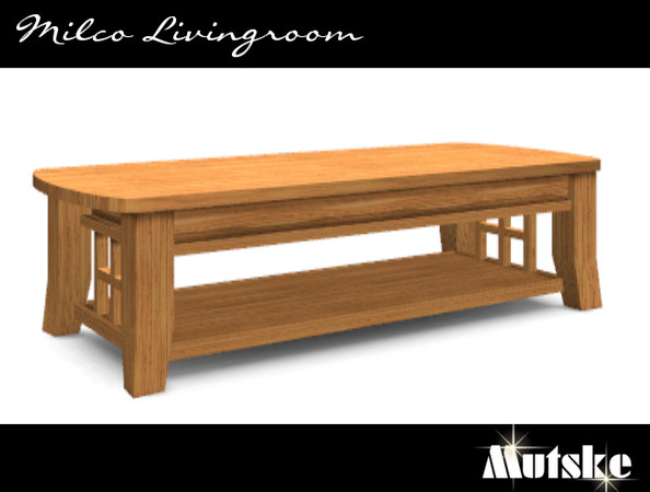 Sims 3 — Milco Coffeetable 2x1 by Mutske — 1 recolorable part.